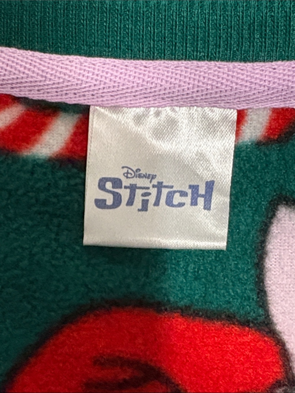Disney Stitch Fleece Holiday Candy Cane PJ Set Green Red Blue - Picture 9 of 12
